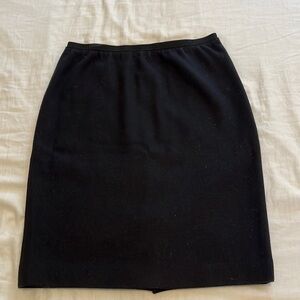 Marc Cain gorgeous black wool/cashmere elastic waist pencil skirt size 8/10.
